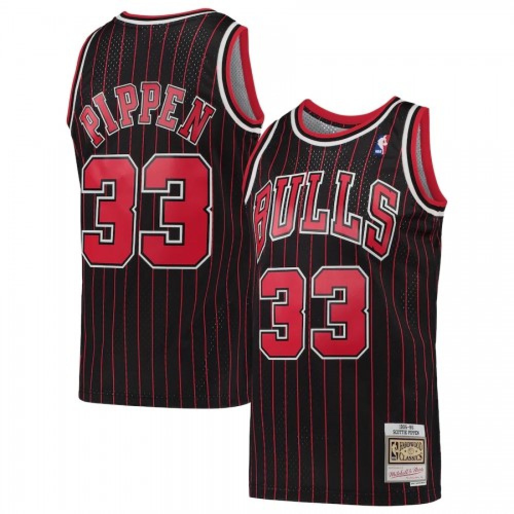 Men's Chicago Bulls Scottie Pippen #33 Throwback Black Hardwood Classics 95-96 Swingman Jersey-Pro Kit Vault | Brand New 26/27 Sports Jerseys